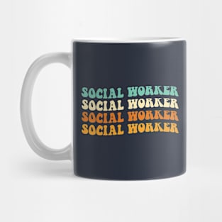 Funny Social Worker Gift Social Work Gift Groovy Social Worker Mug